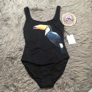 Onia Kelly Toucan Placement One-Piece Swimsuit NWT